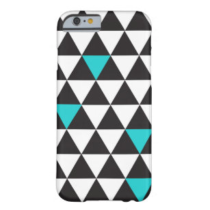 Black White Teal Turquoise Geometric Triangles Barely There iPhone 6 Case