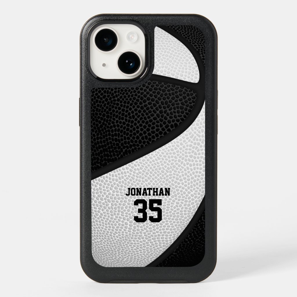 black white team colors personalized basketball iPhone 13 case