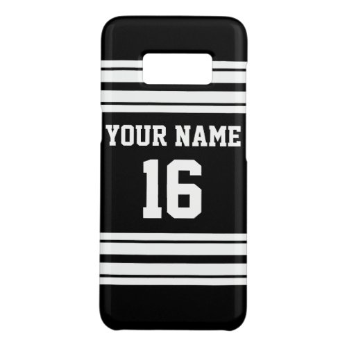 Black White Team Jersey Custom Number Name Case_Mate Samsung Galaxy S8 Case