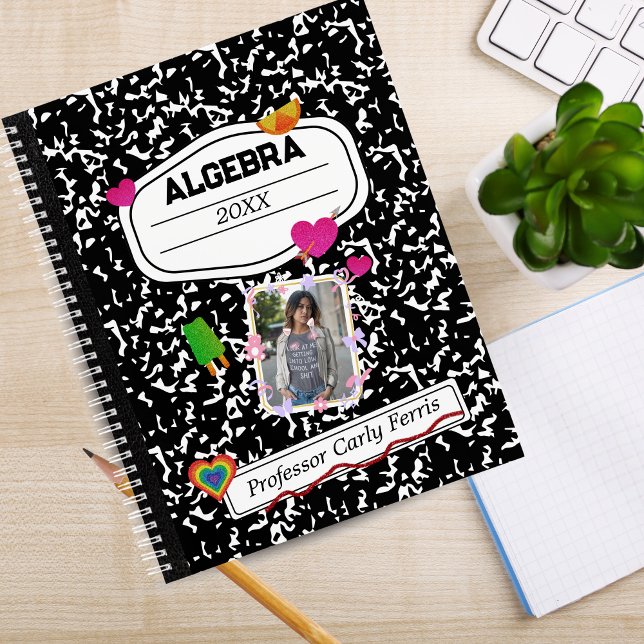 Black White Teen Collage Custom Photo Notebook (Black White Teen Collage Custom Photo Notebook)