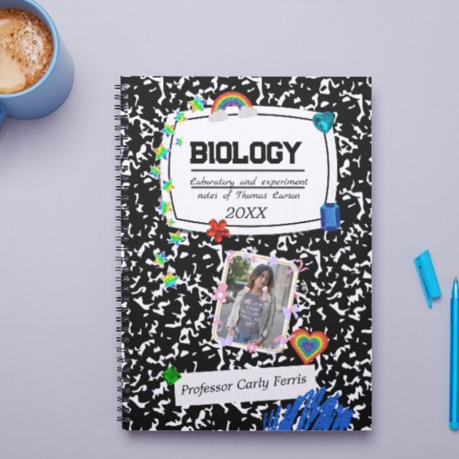 Black White Teen Collage School, Custom Photo Notebook (Black White Teen Collage School, Custom Photo Notebook)