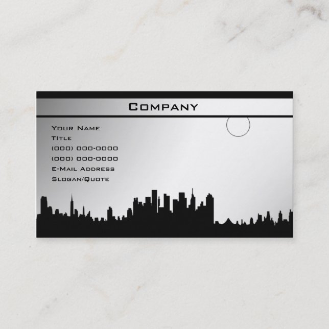 Black & White Template 3 Business Card (Front)