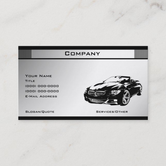 Black & White Template 5 Business Card (Front)