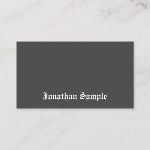 Black White Template Nostalgic Old English Text Business Card