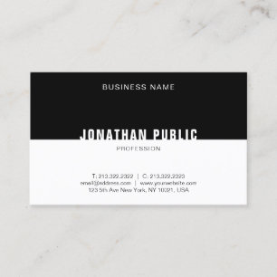 Black White Template Professional Elegant Modern Business Card