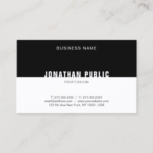 Black White Template Professional Elegant Modern Business Card