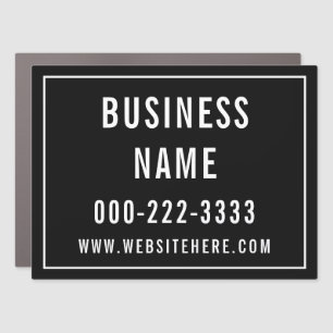 Black & White Text Vehicle Advertising Design Car Magnet