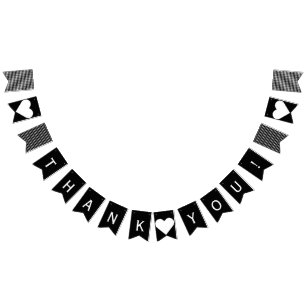 Black & White Thank You Bunting Prop for Pictures Bunting Flags