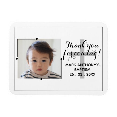 BlackWhite THANK YOU FOR COMING Baptism Magnet