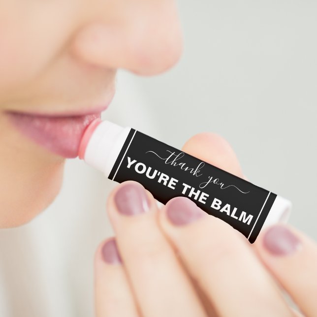 Black & White Thank You Party Favor Lip Balm (White & Black Thank You Party Favor Lip Balm)