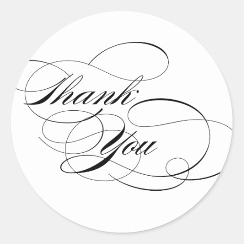 Black  White Thank You Sticker