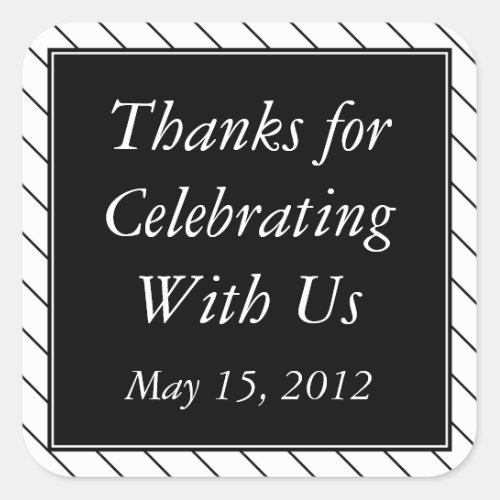 Black  White Thank You Stickers and Gift Labels