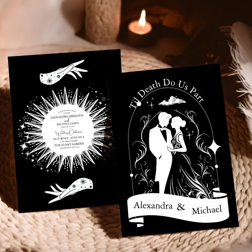 Black White The Lovers Tarot Card  Wedding