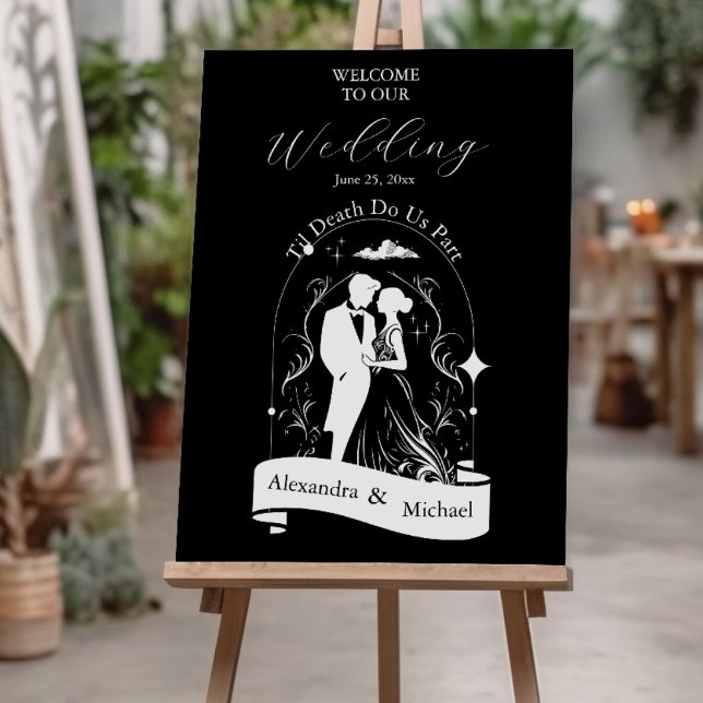 Black White The Lovers Tarot Card  Wedding Foam Board (Creator Uploaded)