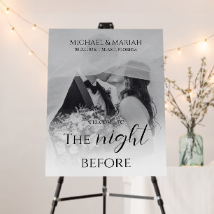 Black & White The Night Before Wedding Photo Foam Board