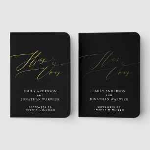 Black & White The Wedding Vows   His & Hers Foil Vow Books