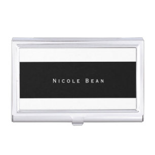 Black & White Thick Stripe Business Card Holder
