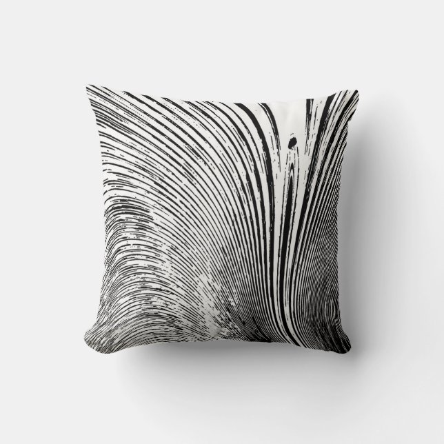 Black White Throw Pillow (Front)