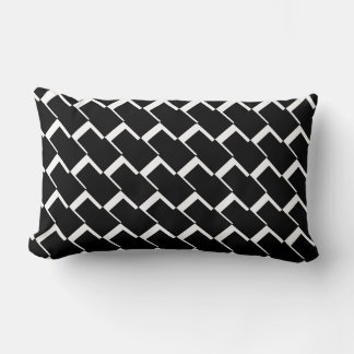Black  white Throw Pillow, Lumbar Pillow 13" x 21"