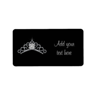 Black White Tiara Address Labels