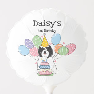 Black White Tibetan Terrier Birthday Party Balloon