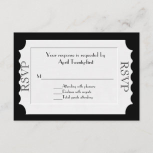 Black & White Ticket Look RSVP Response Card