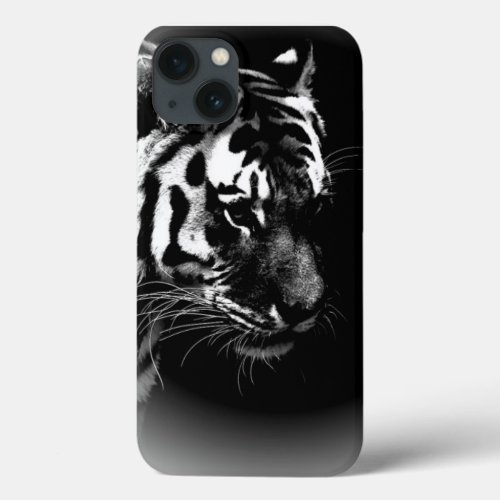 Black White Tiger Art Photo iPhone 13 Case