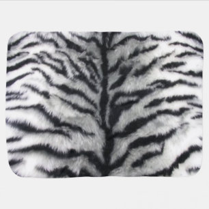 Black White Tiger Baby Blanket