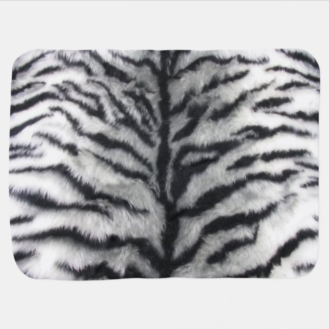 Black White Tiger Baby Blanket (Horizontal)