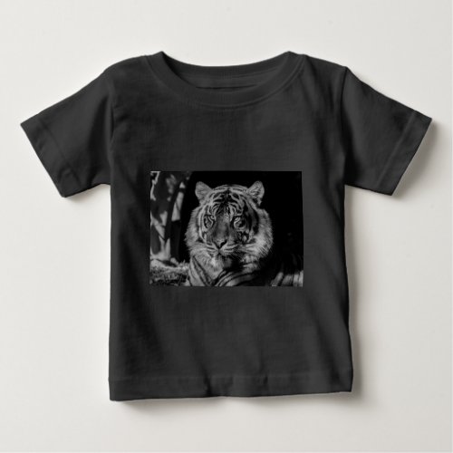 Black  White Tiger Baby T_Shirt