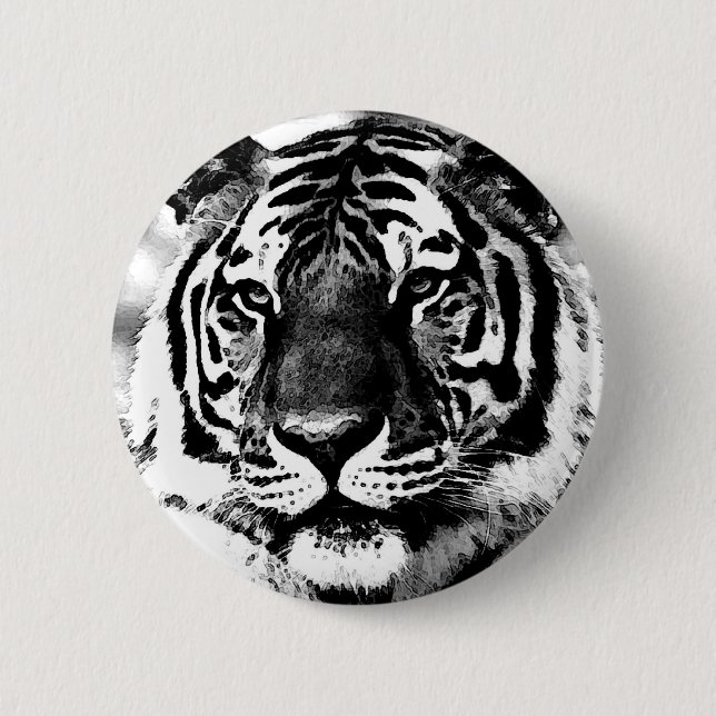 Black & White Tiger Button (Front)