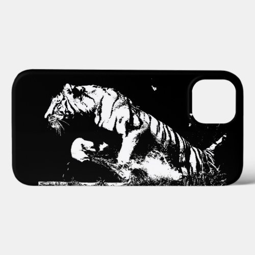 Black  White Tiger iPhone 13 Case