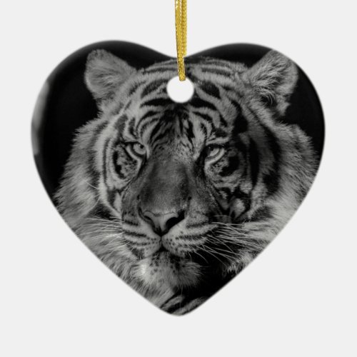 Black  White Tiger Ceramic Ornament