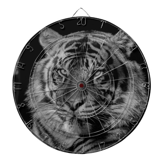 Black & White Tiger Dart Board (Front)