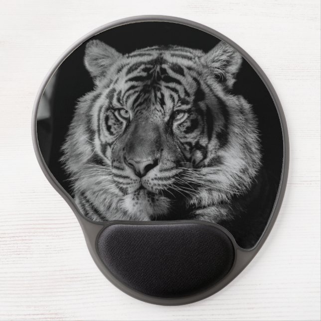 Black & White Tiger Eyes Gel Mouse Pad (Front)