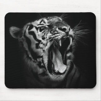 Black & White Tiger Inspirational Mouse Pad