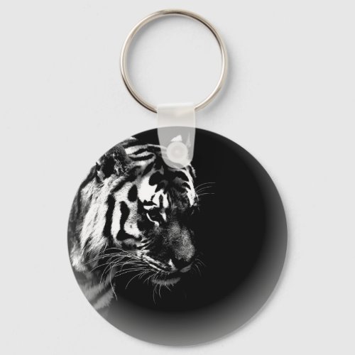 Black  White Tiger Keychain