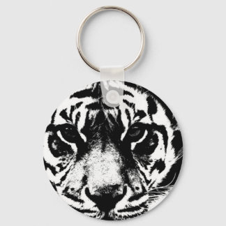 Black & White Tiger Keychain