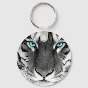Black White Tiger Keychain