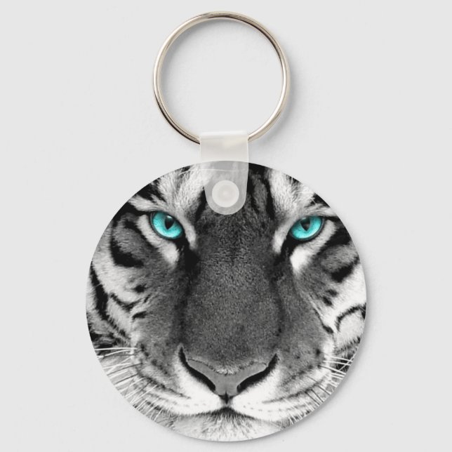 Black White Tiger Keychain (Front)
