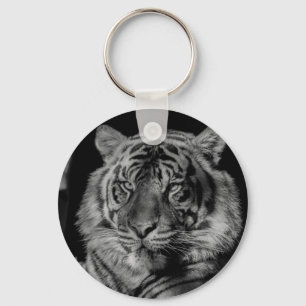 Black & White Tiger Keychain