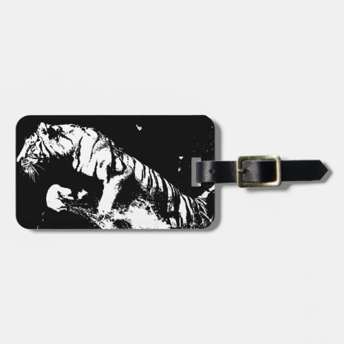 Black  White Tiger Luggage Tag