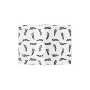 Black & White Tiger Pattern Antique Illustrated Passport Holder