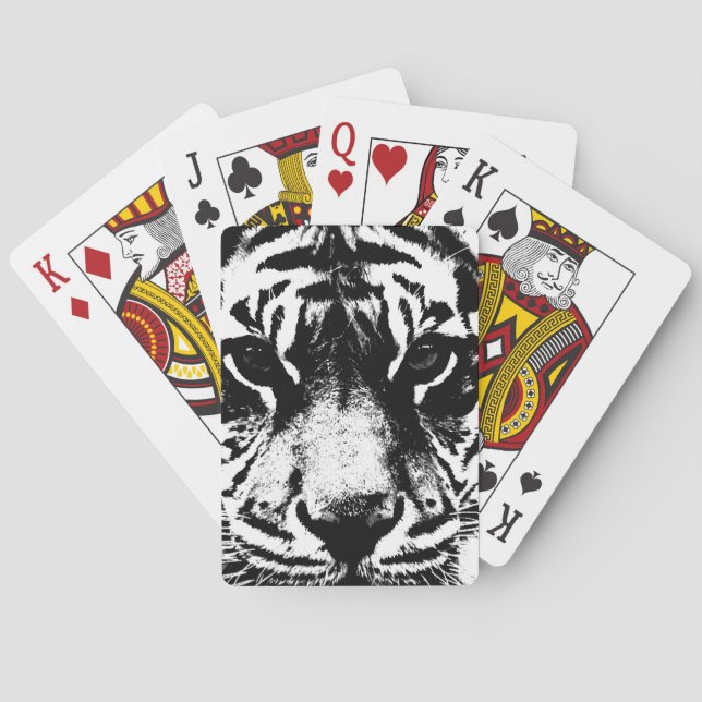 Black & White Tiger Poker Cards (Back)