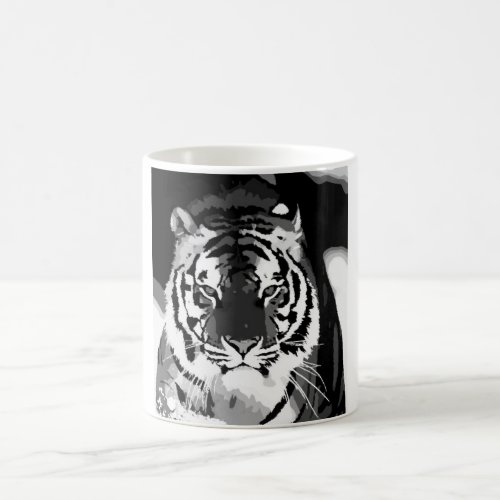 Black  White Tiger Pop Art Coffee Mug