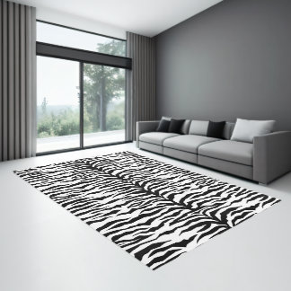 Black White Tiger Rug