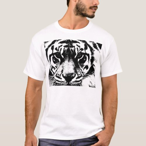 Black  White Tiger T_Shirt