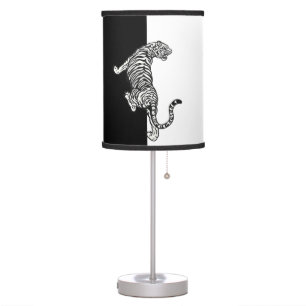 Black White Tiger  Table Lamp