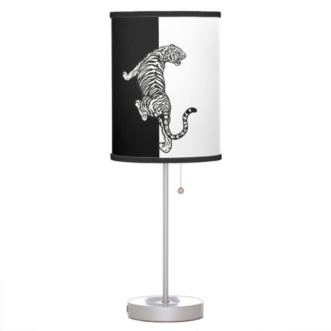 Black White Tiger  Table Lamp (Left)