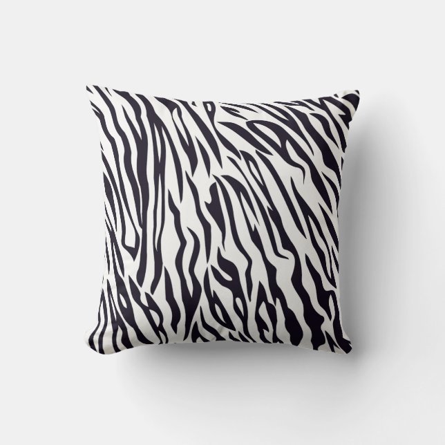 Black White Tiger Throw Pillow (Front)